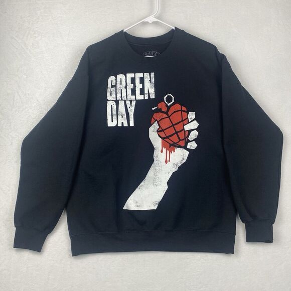 Black Other - Green Day Graphic Sweater Adult Large Black Sweatshirt American Rock Band